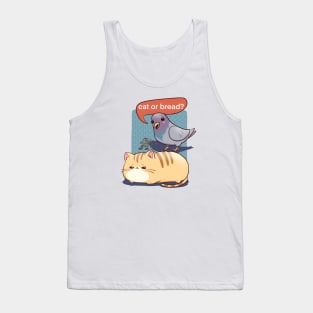 Funny cat and pigeon Tank Top